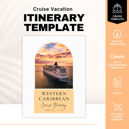 Cruise Vacation Itinerary Template, Travel Itinerary Template