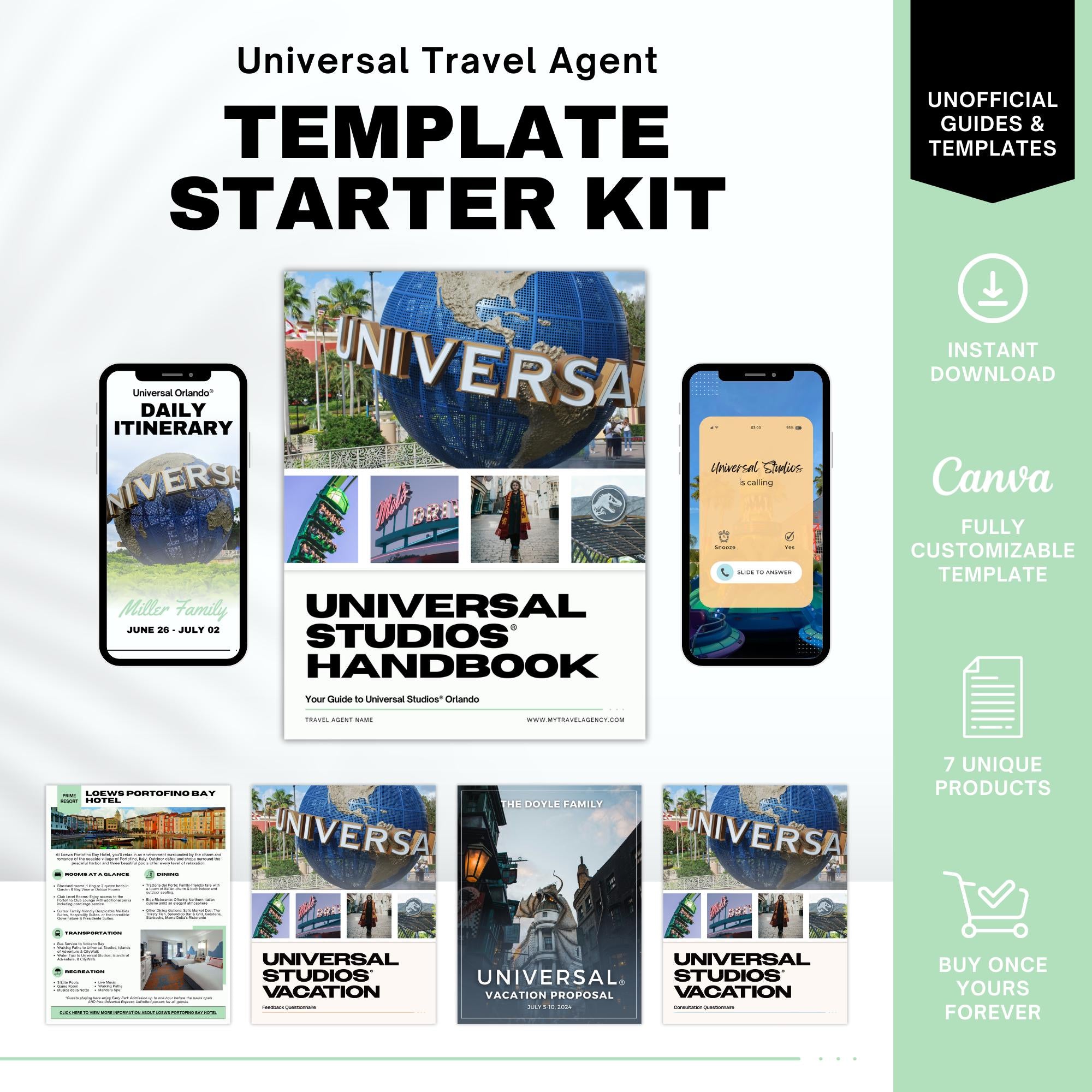 Universal Orlando Travel Agent Template Kit & Social Pack
