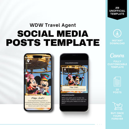 Disney Travel Agent Social Media Bundle | 25+ Canva Templates