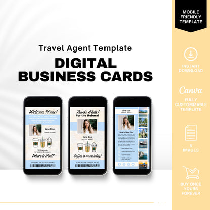 Travel Agent Digital Business Cards, Digital Business Card
