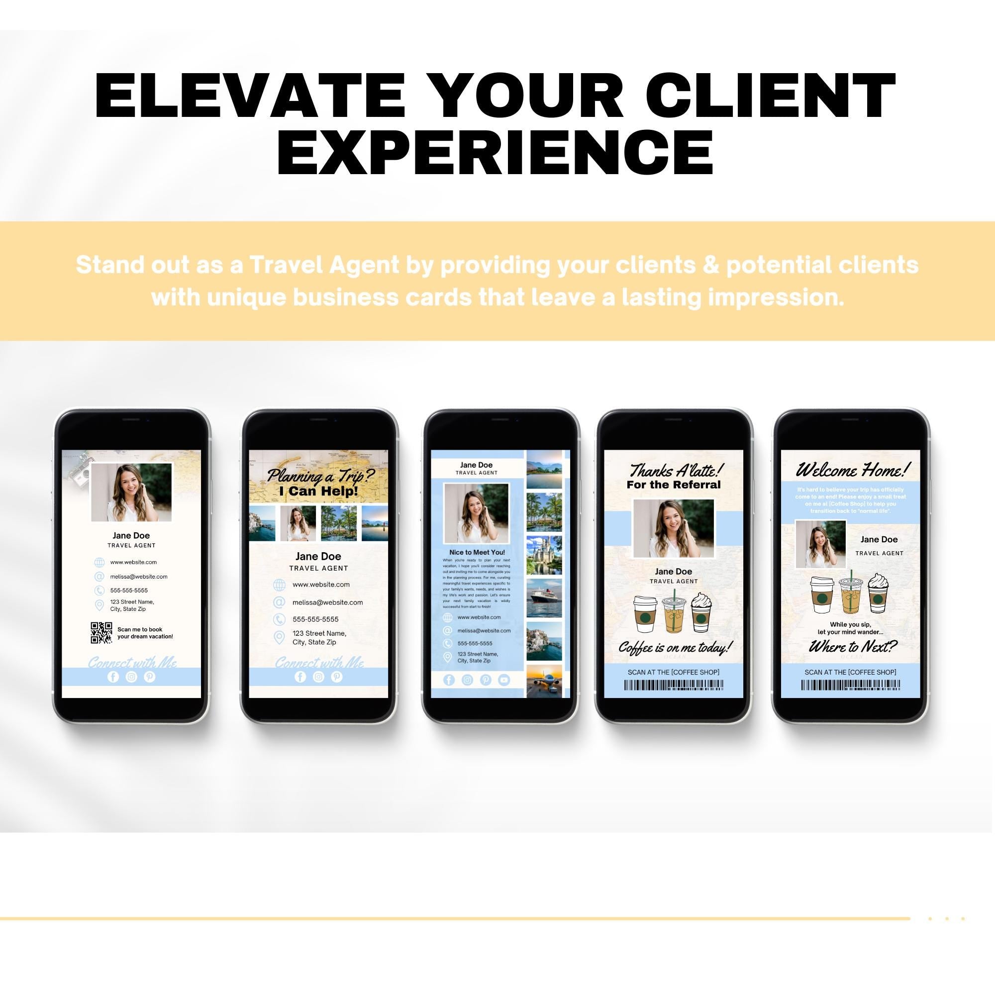 Travel Agent Digital Business Cards, Digital Business Card