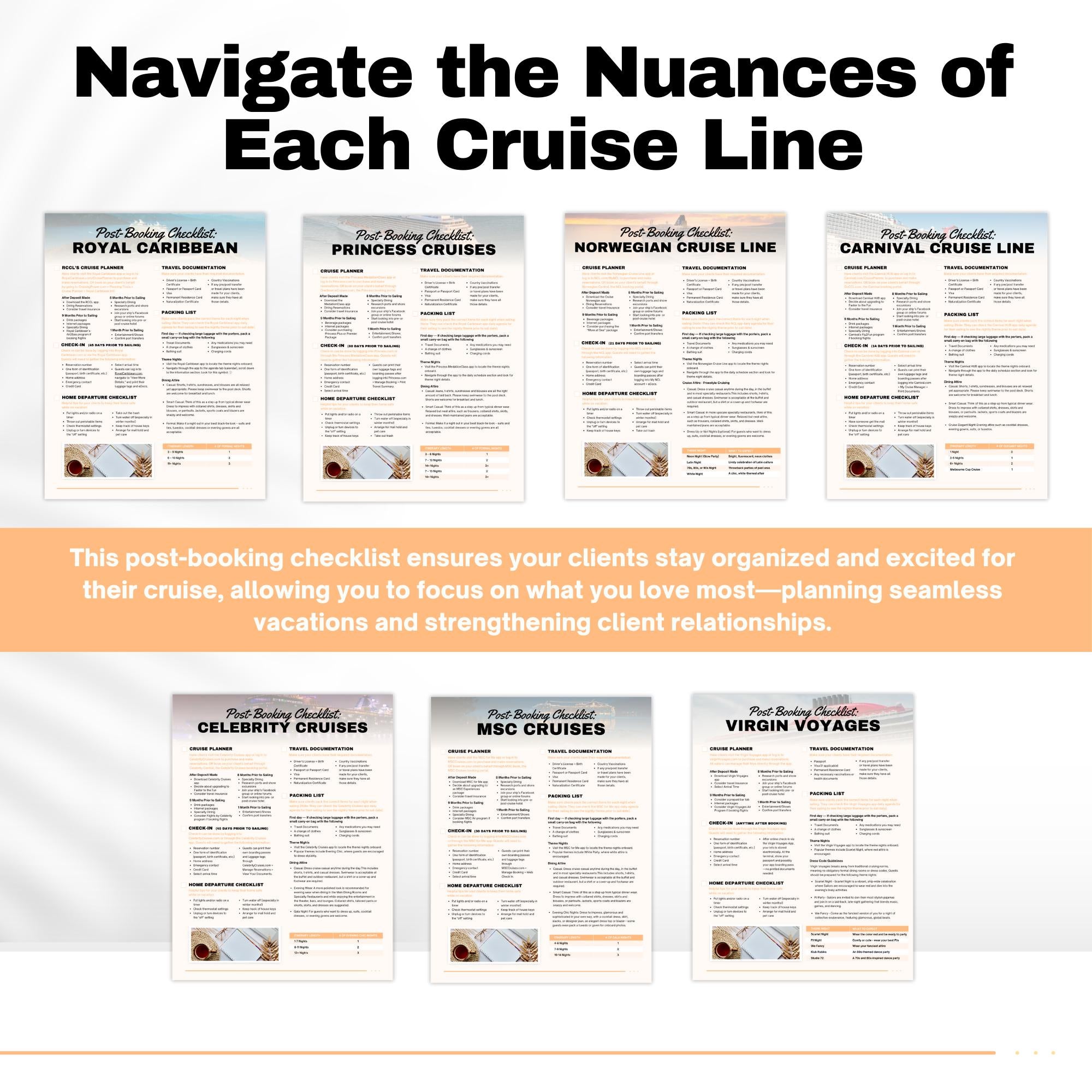 Cruise Booking Checklist, Cruise Travel Agent