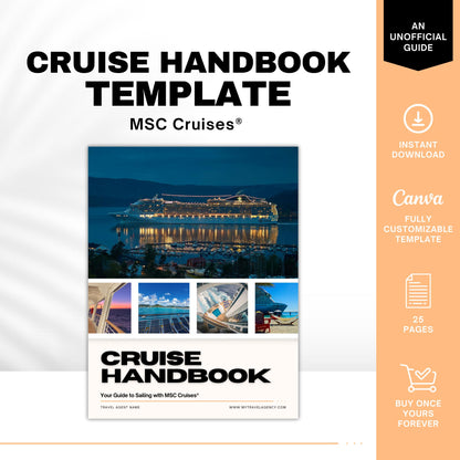 MSC Cruise Client Handbook - 25pg Travel Agent Template