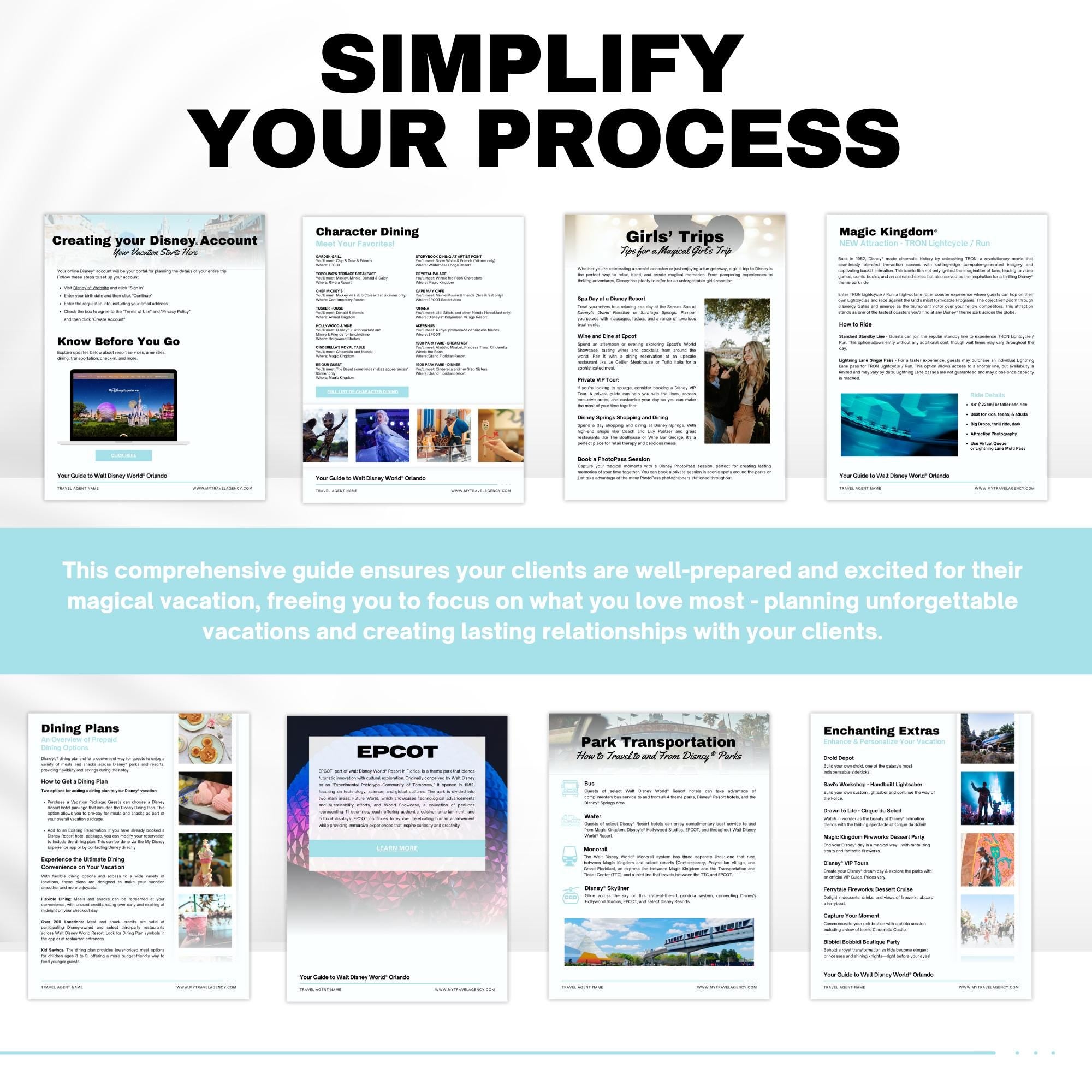 Walt Disney World 65-Page Travel Agent Vacation Guide Canva