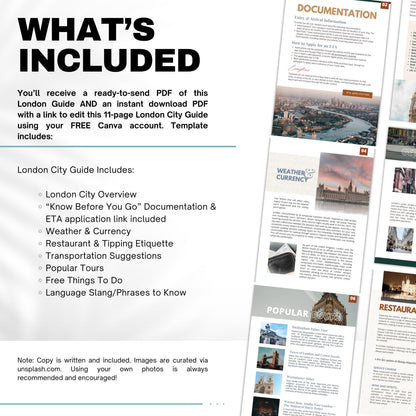 London Travel Agent City Guide Template | Canva Template Link