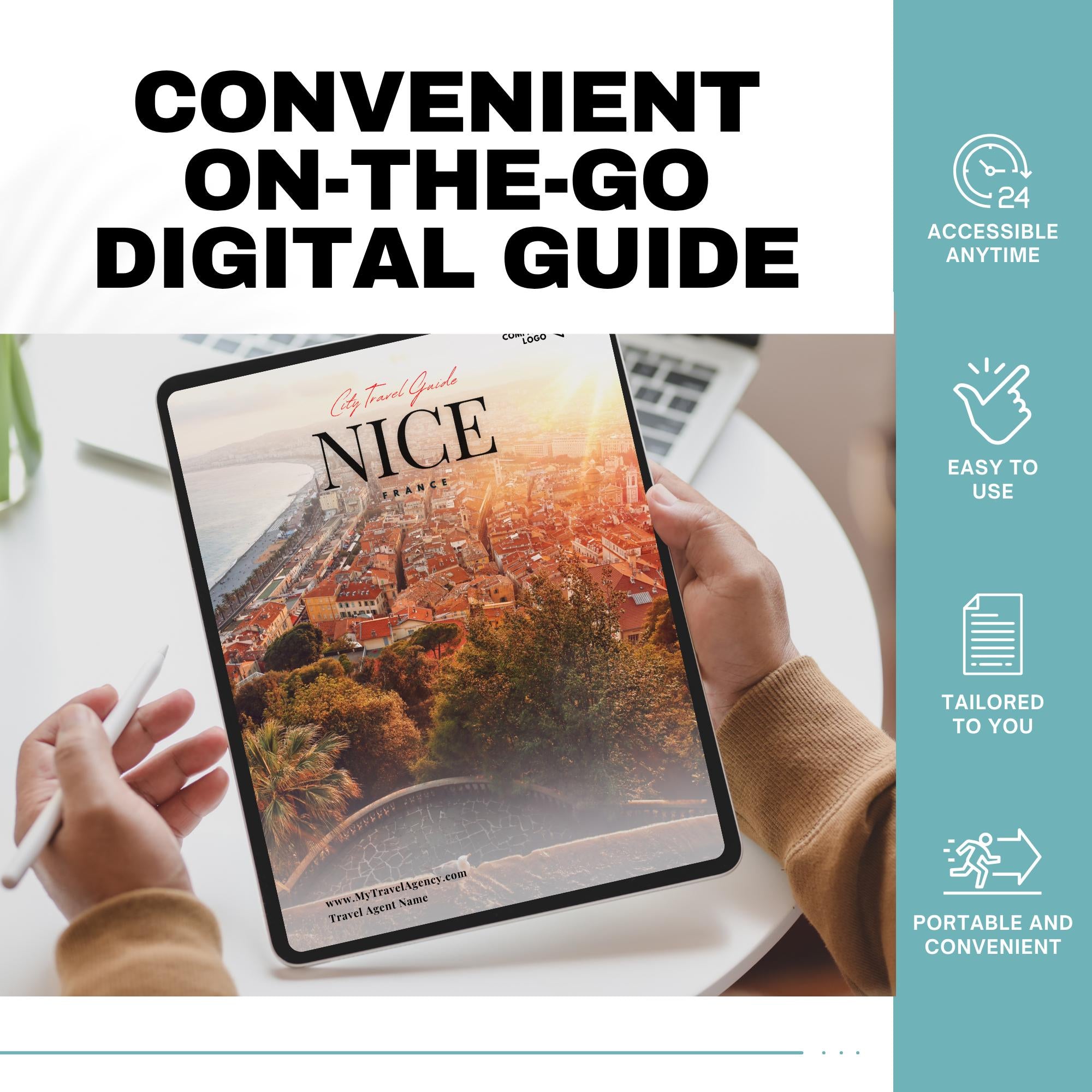Nice, France Travel Agent City Guide Template | Editable Template