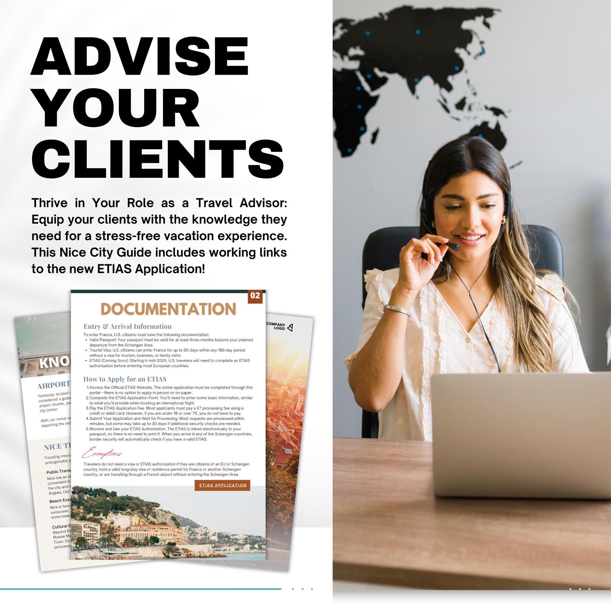 Nice, France Travel Agent City Guide Template | Editable Template