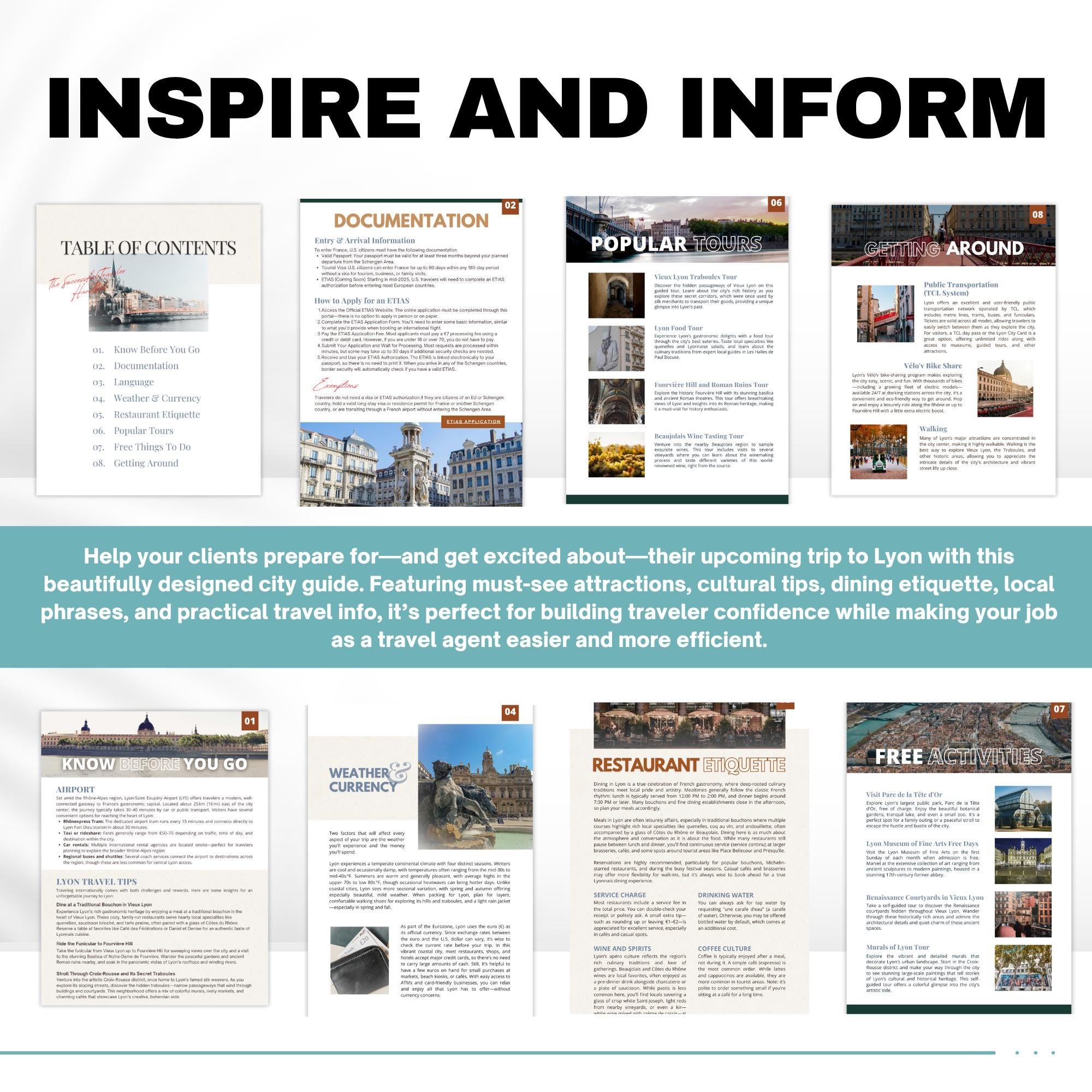 Lyon Travel Agent City Guide Template | Professional Template