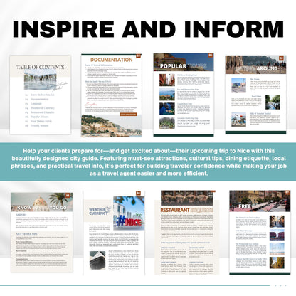 Nice, France Travel Agent City Guide Template | Editable Template