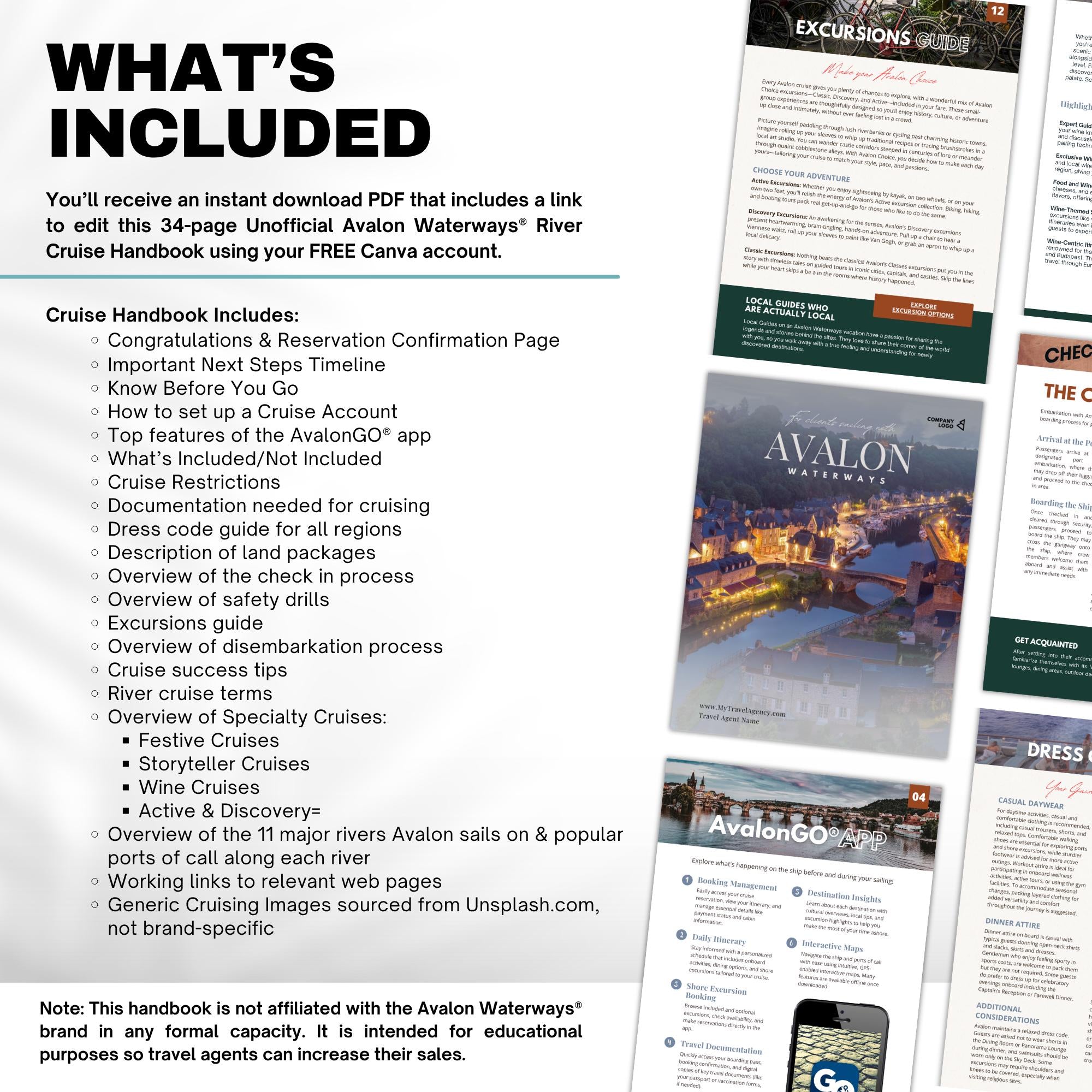 Avalon River Cruise Guide: 34-Page Travel Agent Template