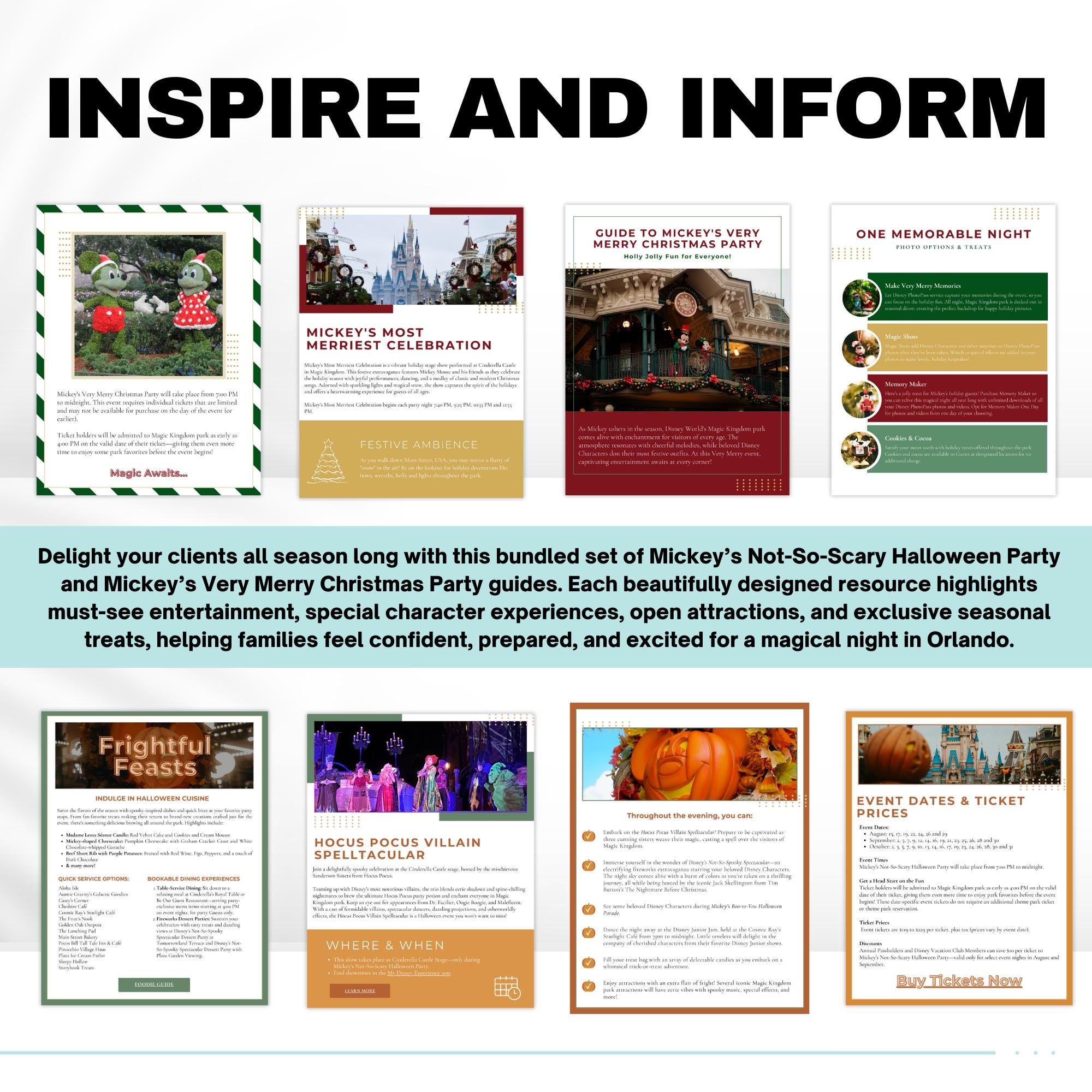 Disney World Holiday Party Guide Bundle 2024 - MNSSHP & MVMCP