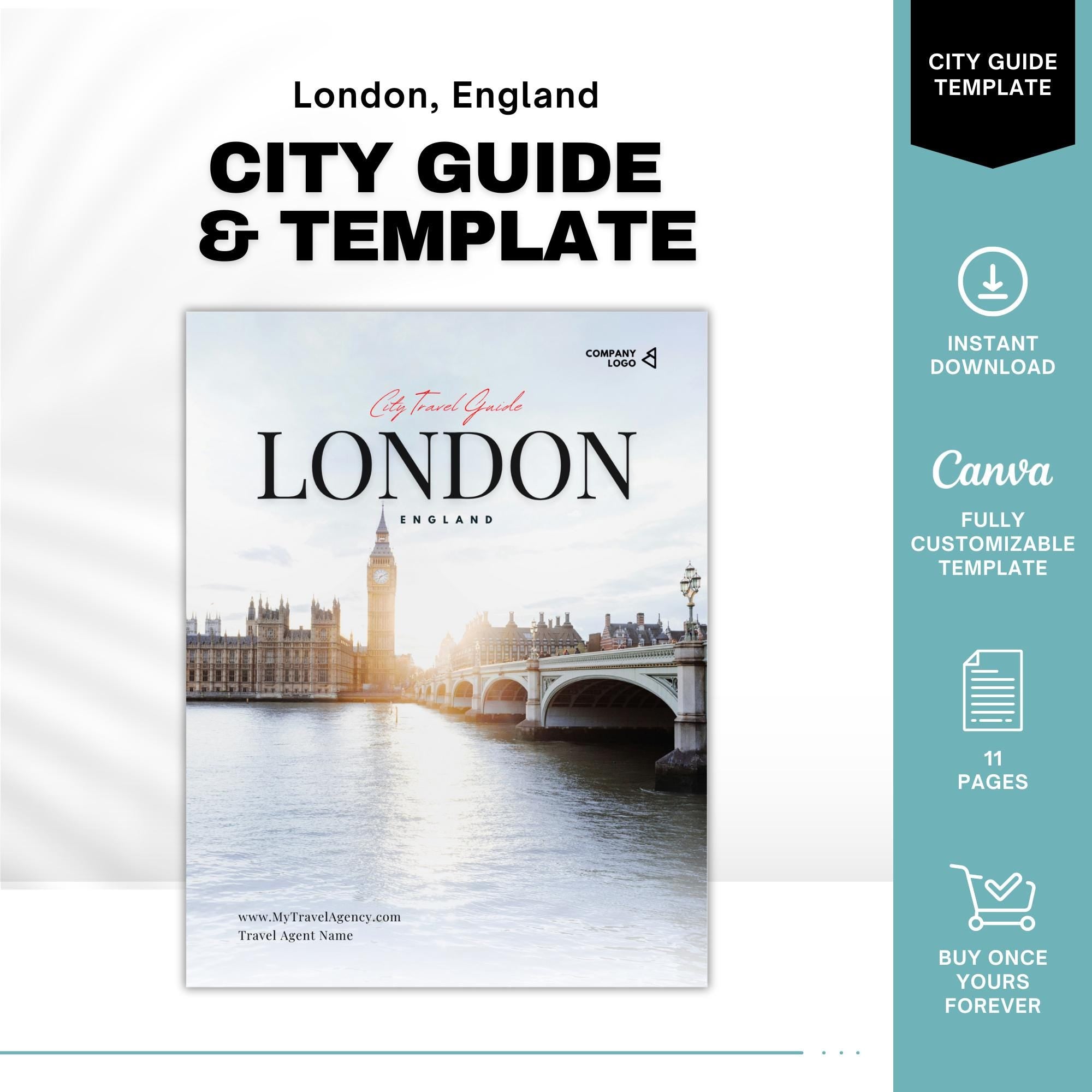 London Travel Agent City Guide Template | Canva Template Link