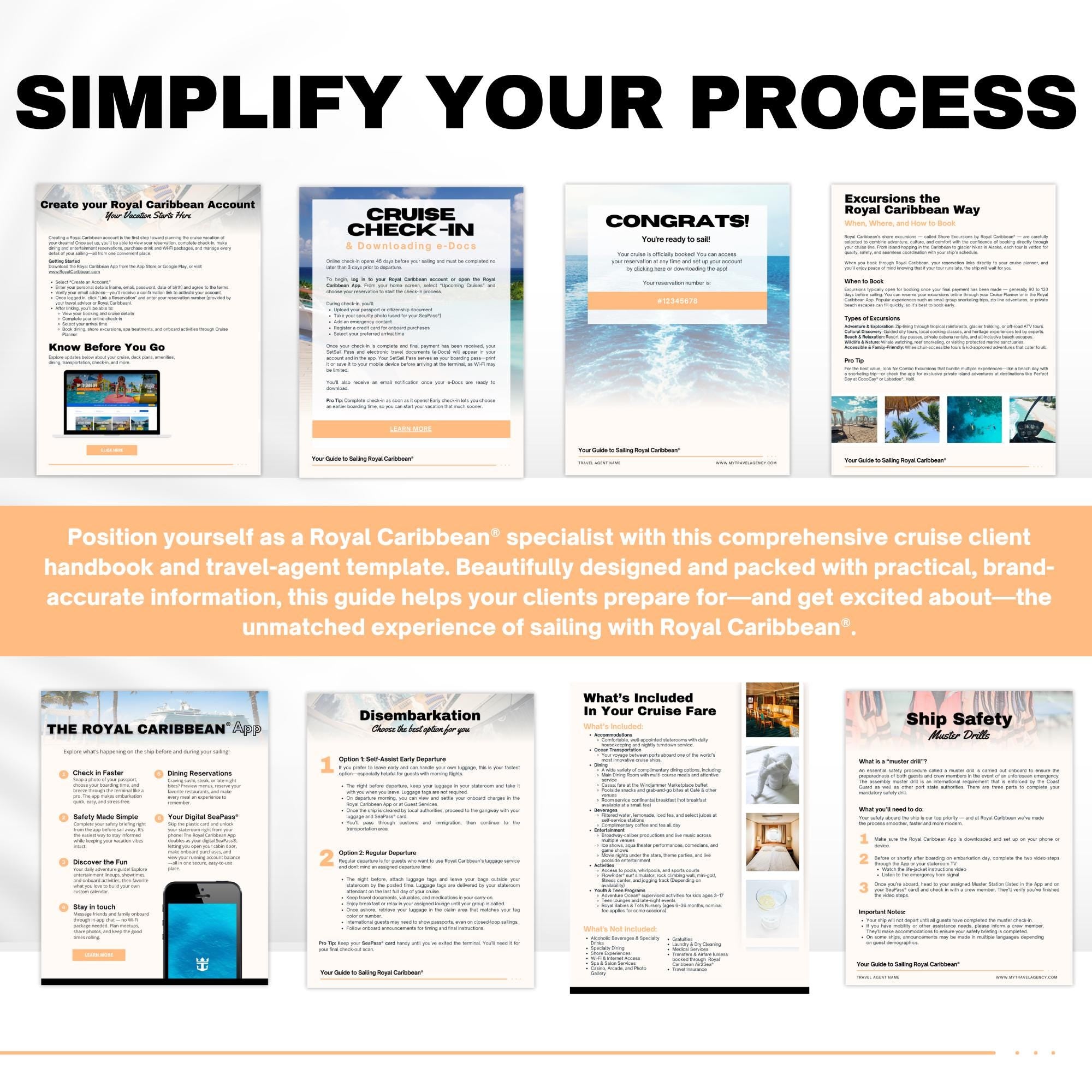 RCCL Agent Essentials Template Bundle, Travel Agent Template, RCCL Cruise Planner & Handbook