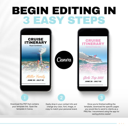 DCL Cruise Mobile Travel Itinerary, DIY Travel Itinerary