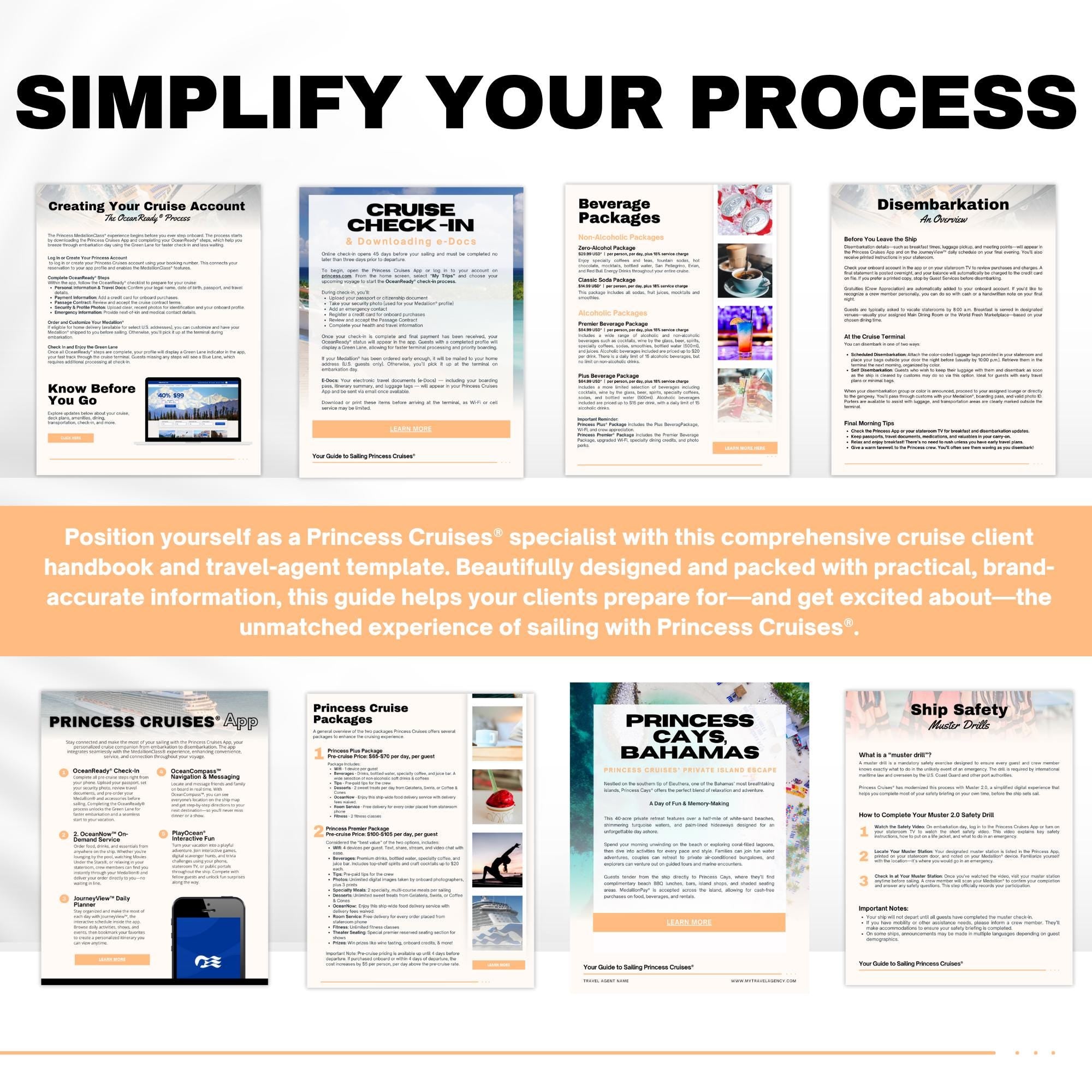 Unofficial Princess Cruises Agent Essentials Template Bundle, Travel Agent Template, Princess Cruises Planner & Handbook