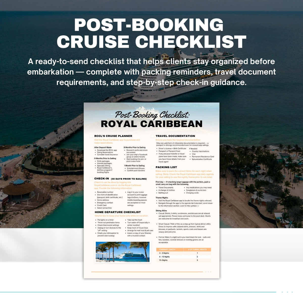 RCCL Agent Essentials Template Bundle, Travel Agent Template, RCCL Cruise Planner & Handbook