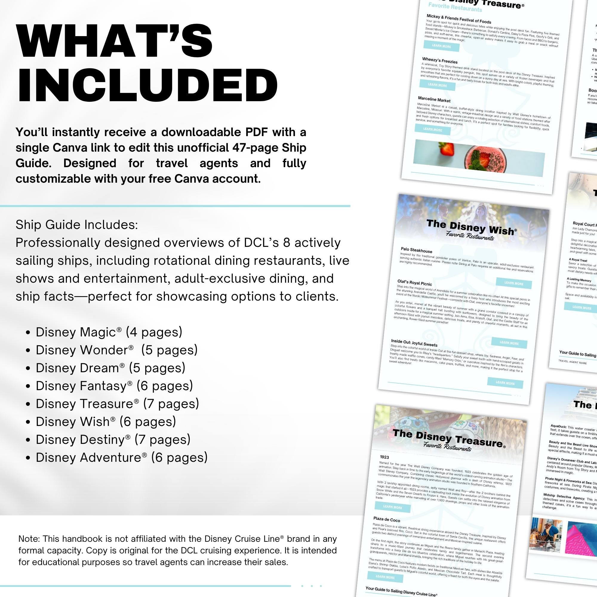 DCL Ship Guide Overview, DCL Client Guide, Travel Agent Template