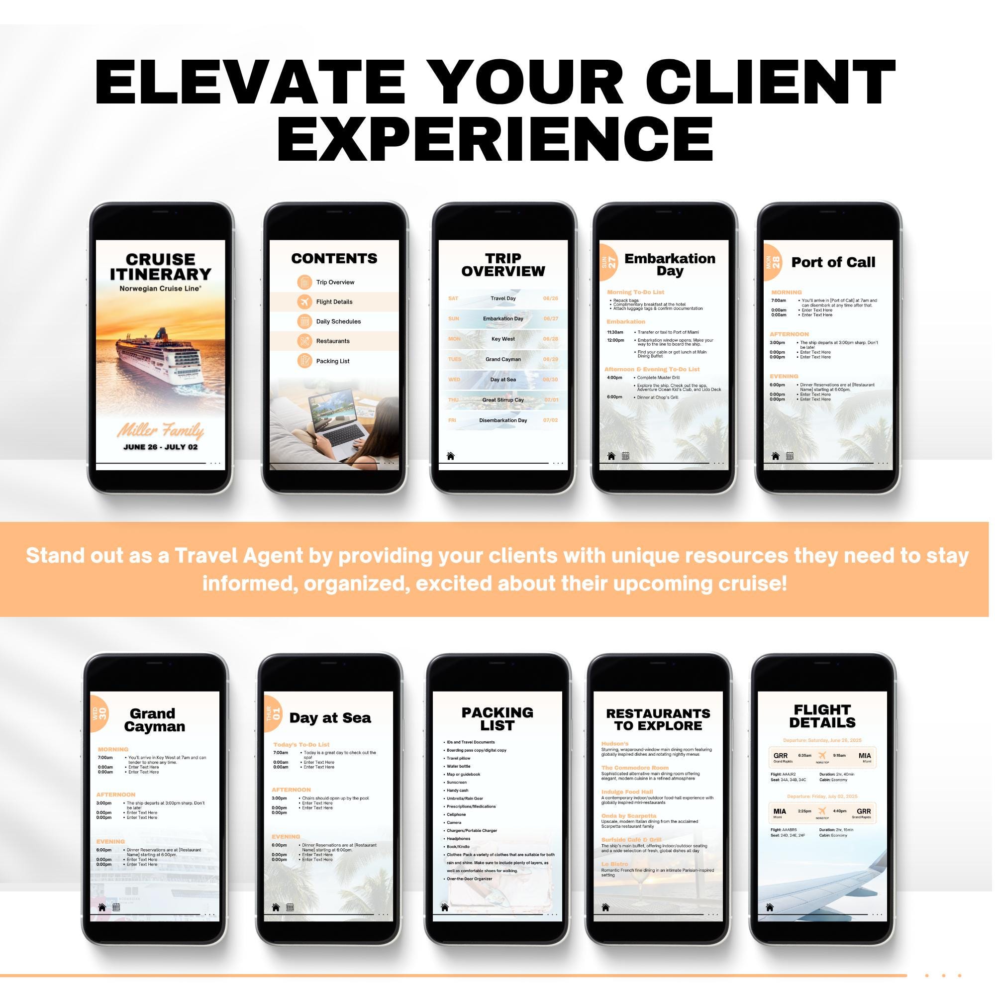 NCL Agent Essentials Template Bundle, Travel Agent Template, NCL Cruise Planner & Handbook