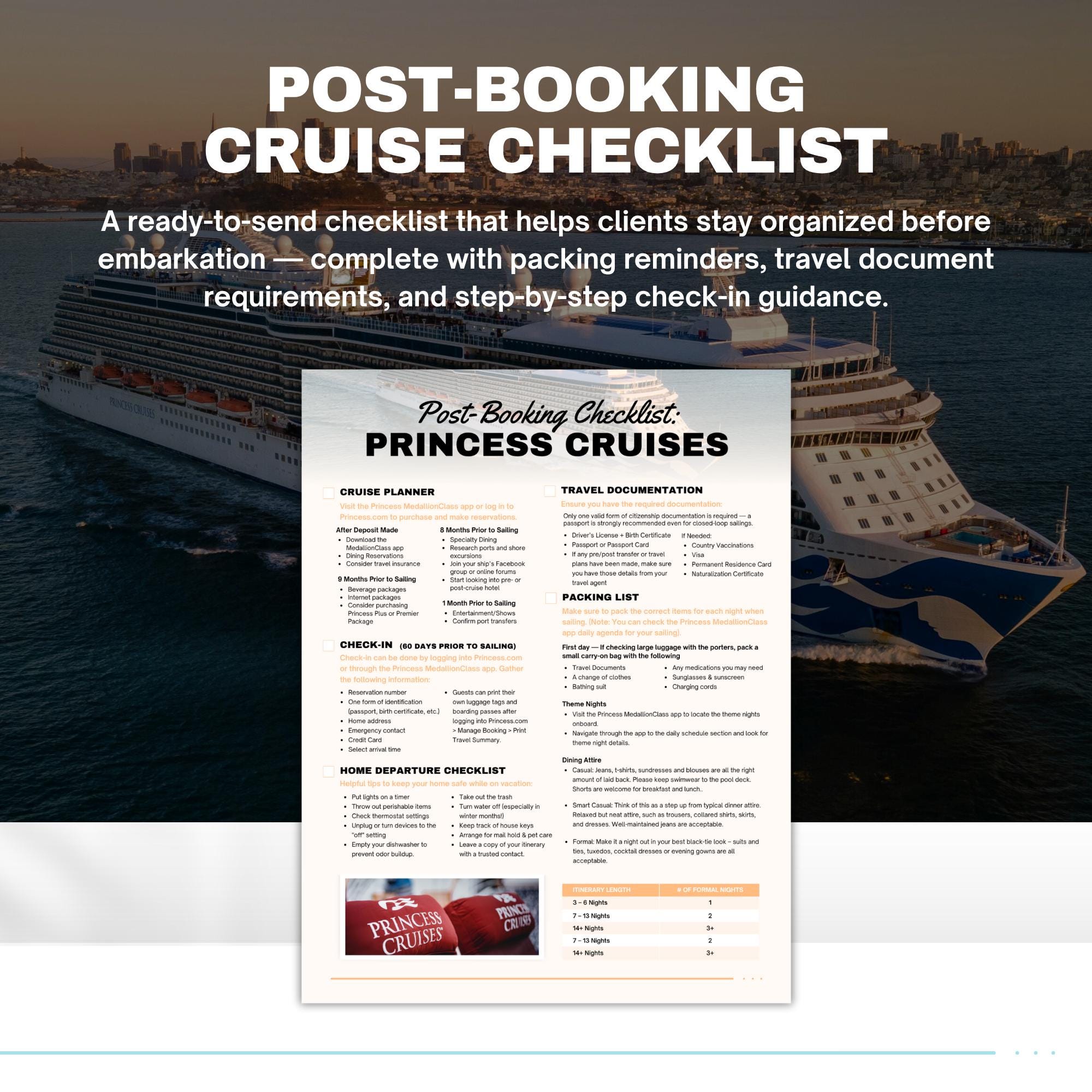 Unofficial Princess Cruises Agent Essentials Template Bundle, Travel Agent Template, Princess Cruises Planner & Handbook