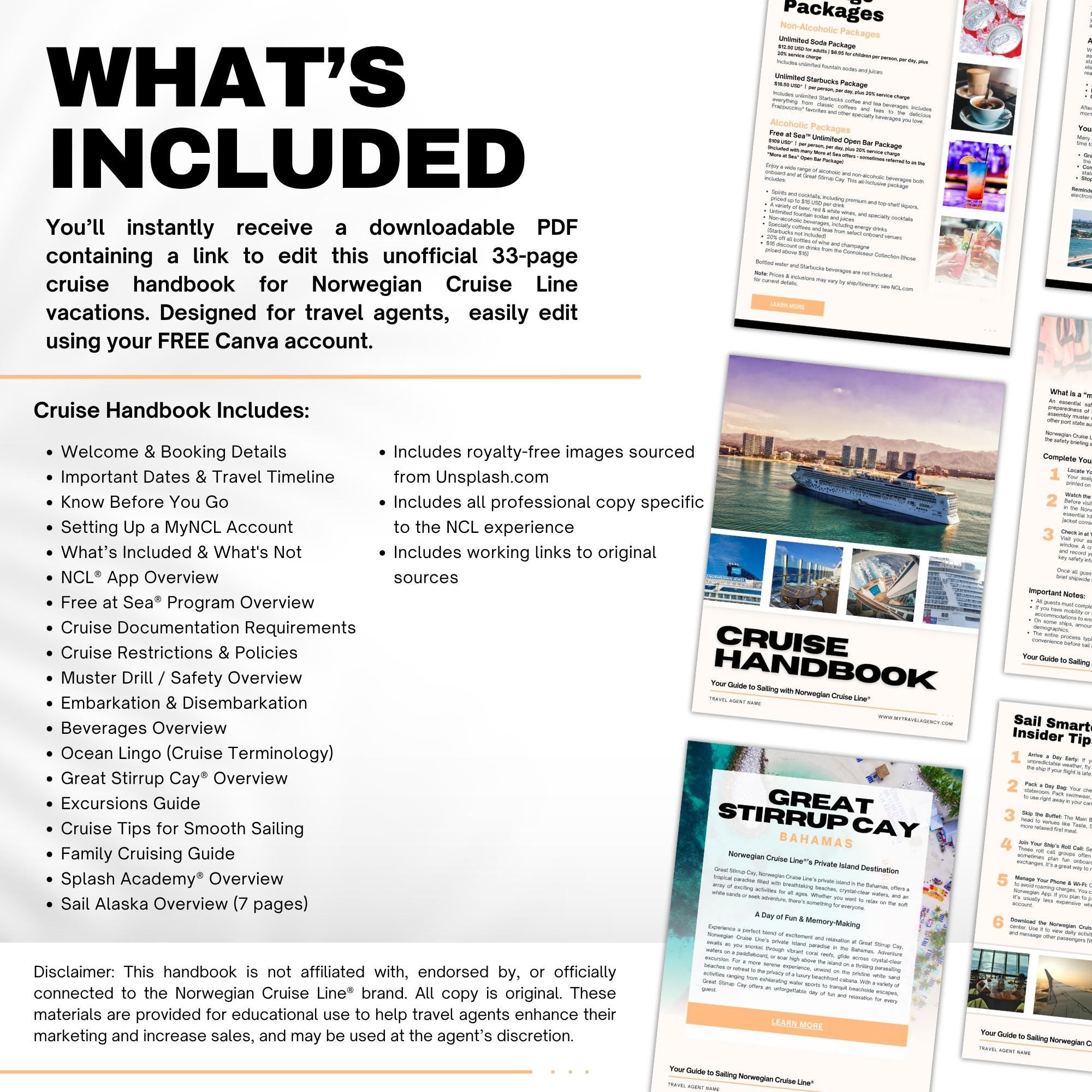 NCL Client Cruise Handbook Template - Travel Agent Resource