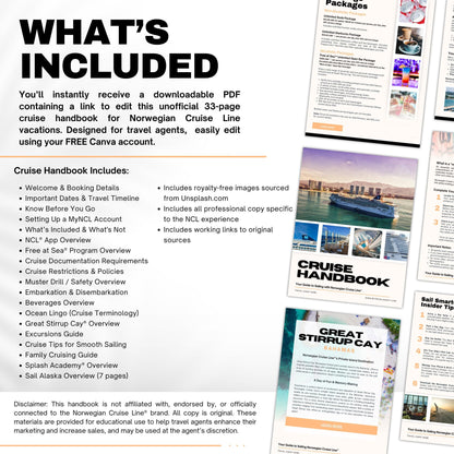 NCL Client Cruise Handbook Template - Travel Agent Resource