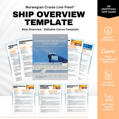 NCL Cruise Ship Guide, Travel Agent Template