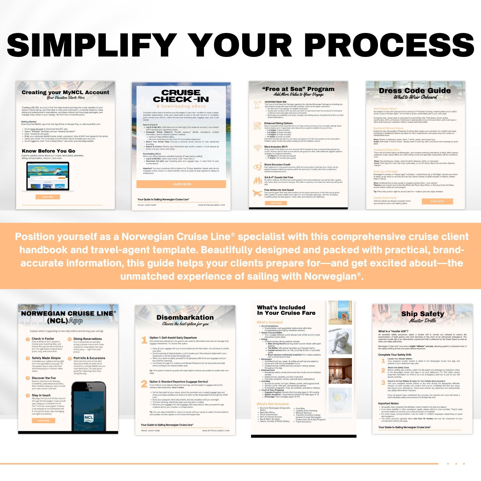 NCL Agent Essentials Template Bundle, Travel Agent Template, NCL Cruise Planner & Handbook