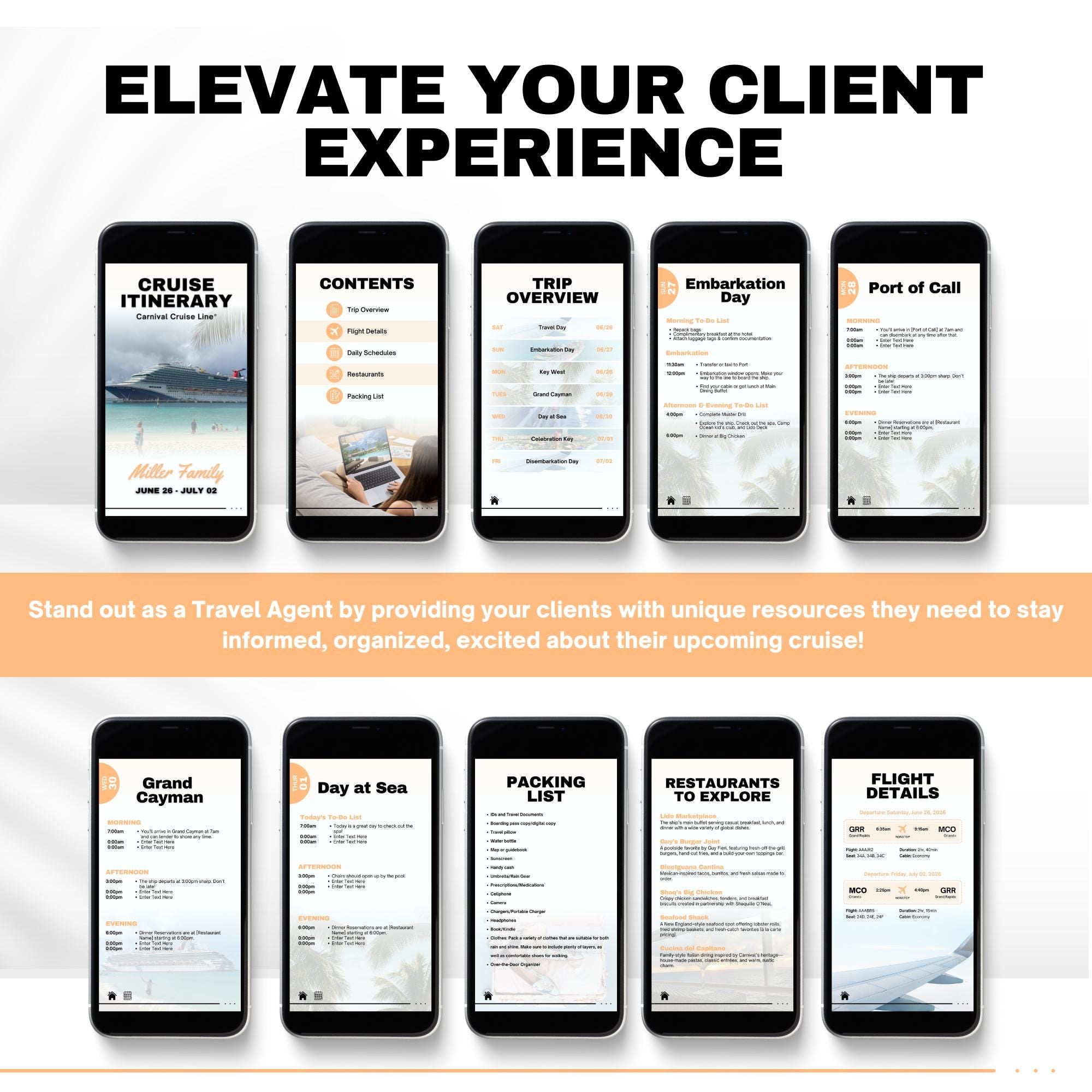 Carnival Cruise Agent Essentials, Canva Travel Template Bundle