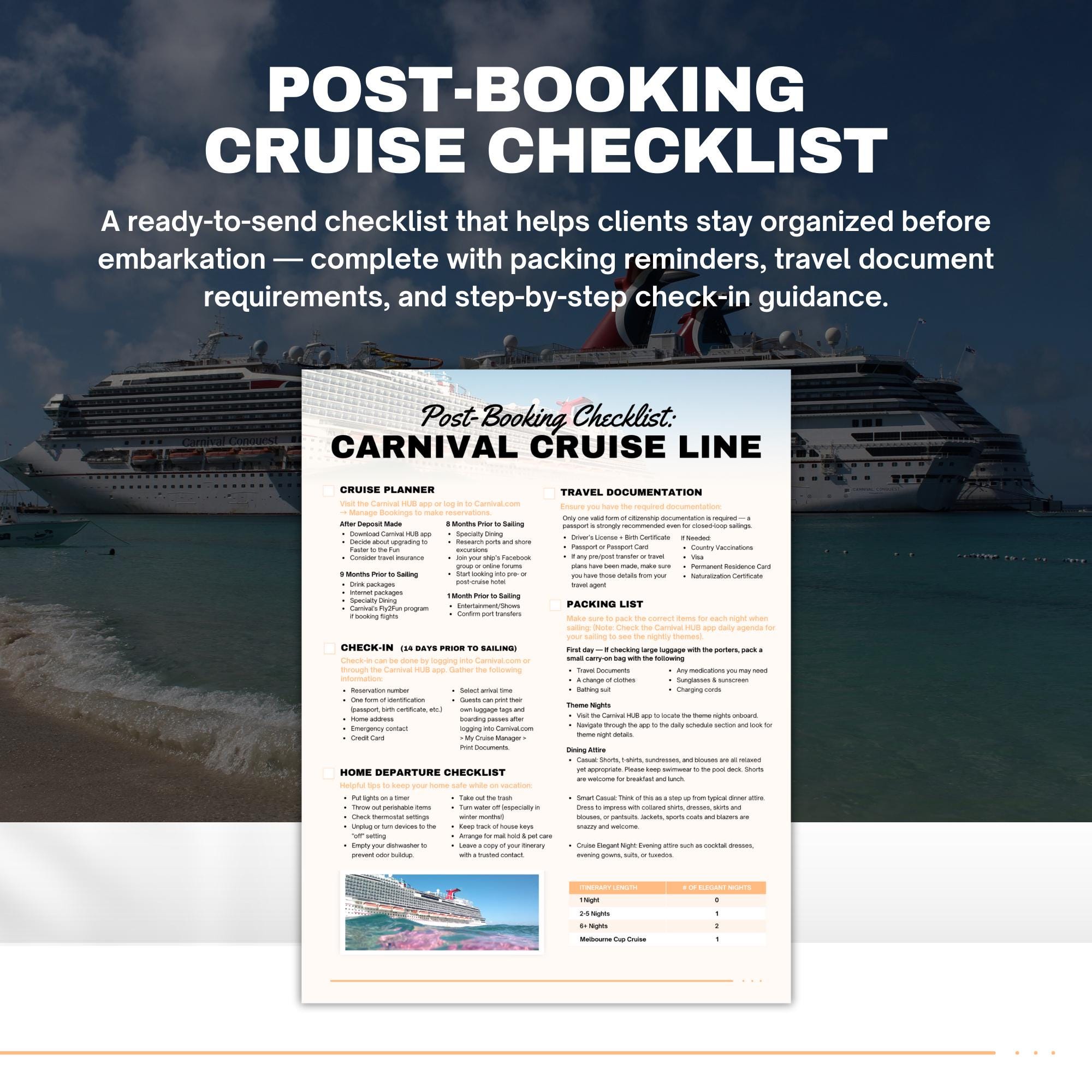 Carnival Cruise Agent Essentials, Canva Travel Template Bundle