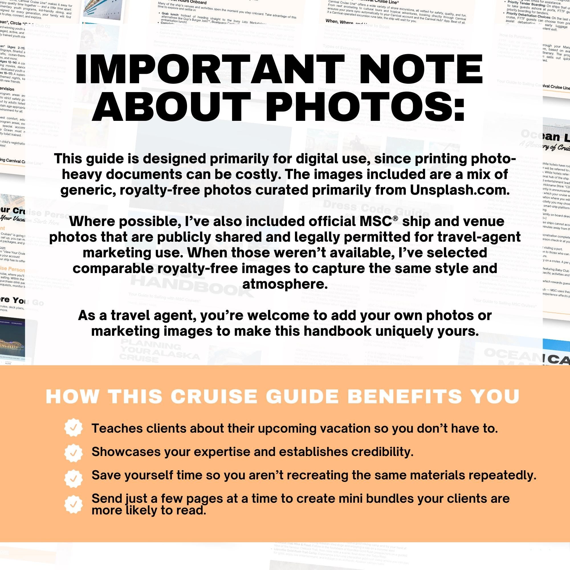 MSC Cruise Client Handbook - 25pg Travel Agent Template