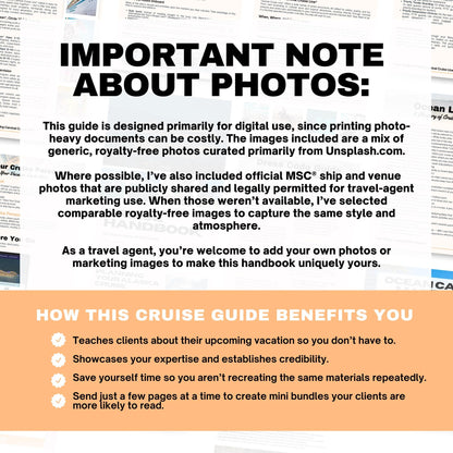 MSC Cruise Client Handbook - 25pg Travel Agent Template