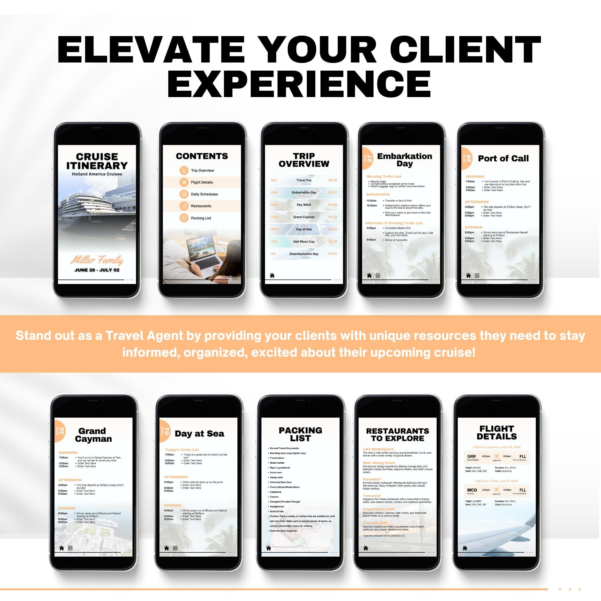 Unofficial Holland America Cruises Agent Essentials Template Bundle, Travel Agent Template, Holland America Cruise Planner & Handbook