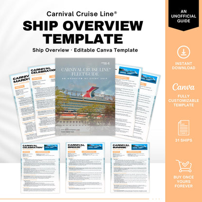 Carnival Cruise Ship Guide, Travel Agent Template