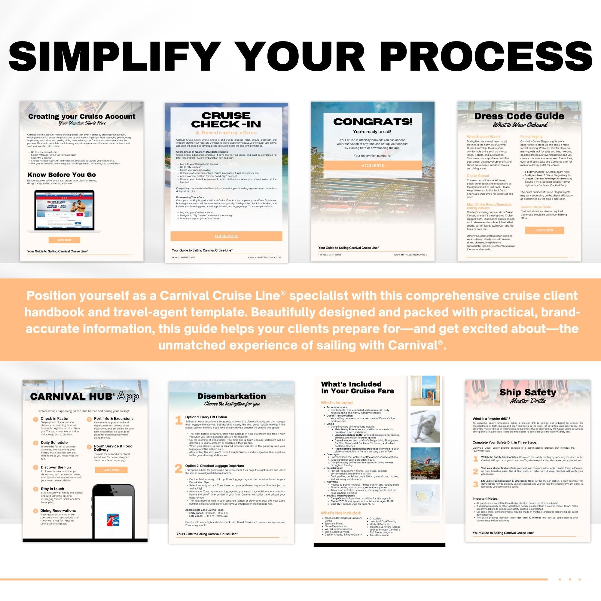 Carnival Cruise Agent Essentials, Canva Travel Template Bundle