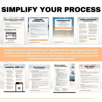 Carnival Cruise Agent Essentials, Canva Travel Template Bundle