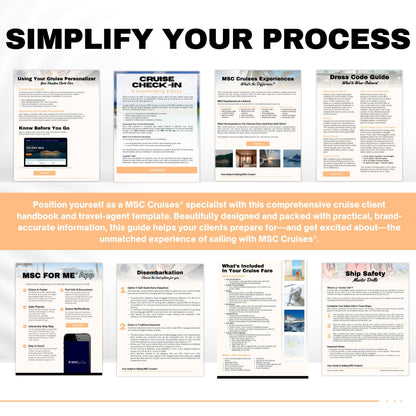 MSC Cruise Client Handbook - 25pg Travel Agent Template