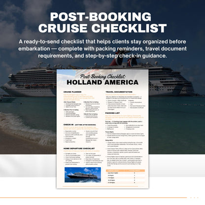 Unofficial Holland America Cruises Agent Essentials Template Bundle, Travel Agent Template, Holland America Cruise Planner & Handbook