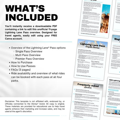 Disney World Lightning Lane Guide - Travel Agent Template
