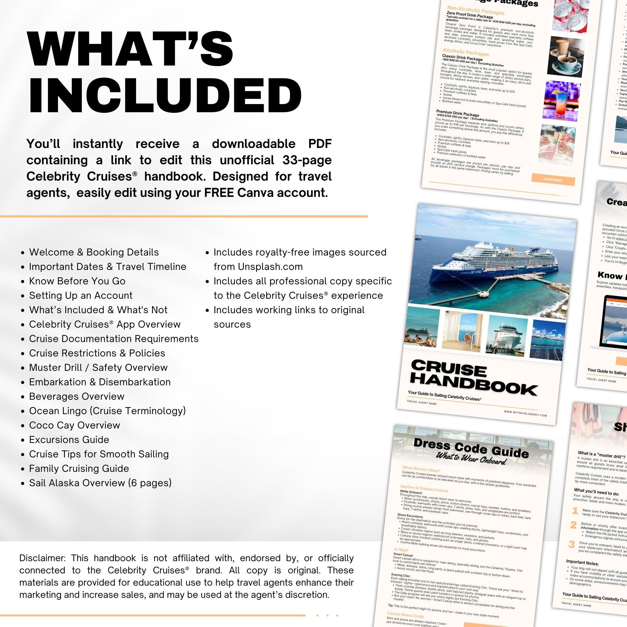 Celebrity Cruise Client Guide - 31-Page Travel Agent Template