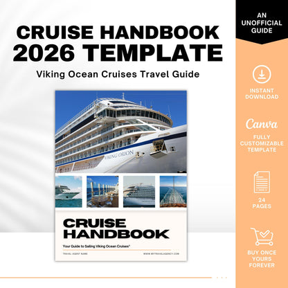 Unofficial Viking Ocean Handbook Template, Cruise Travel Agent Template