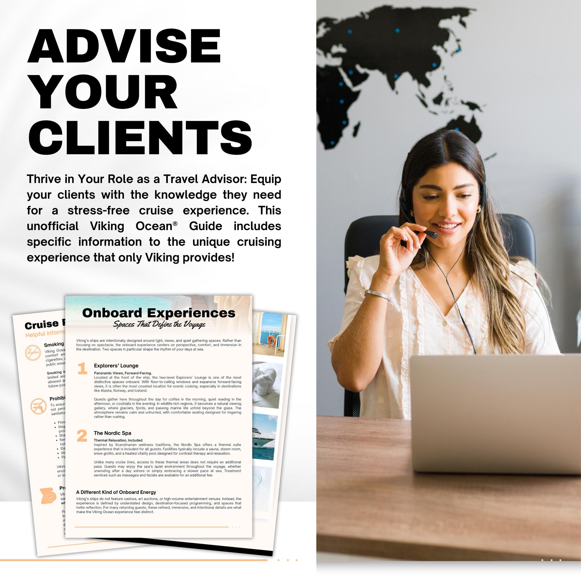 Unofficial Viking Ocean Handbook Template, Cruise Travel Agent Template