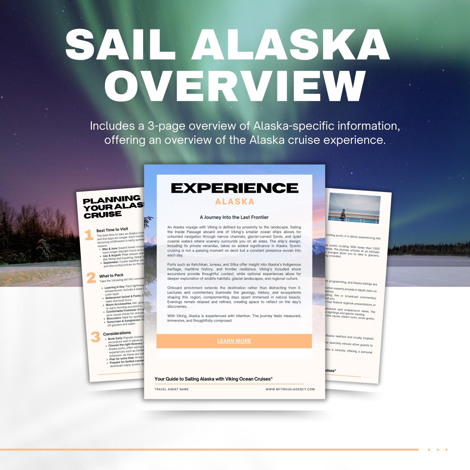 Unofficial Viking Ocean Handbook Template, Cruise Travel Agent Template