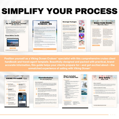 Unofficial Viking Ocean Handbook Template, Cruise Travel Agent Template