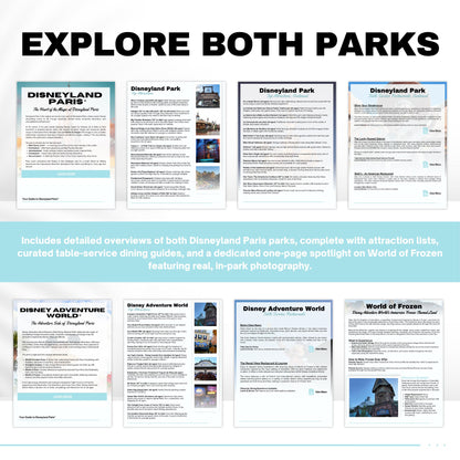DLP Travel Agent Handbook Template | Paris Theme Park Vacation Guide | Client Welcome Guide | Canva Editable