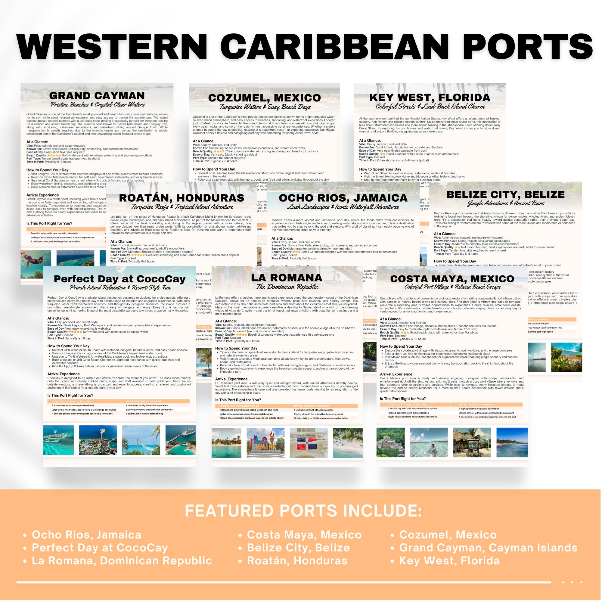 Western Caribbean Cruise Port Guide Bundle for Travel Agents | 9 Cruise Destinations | Western Caribbean Cruise Guide