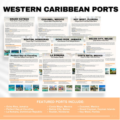 Western Caribbean Cruise Port Guide Bundle for Travel Agents | 9 Cruise Destinations | Western Caribbean Cruise Guide