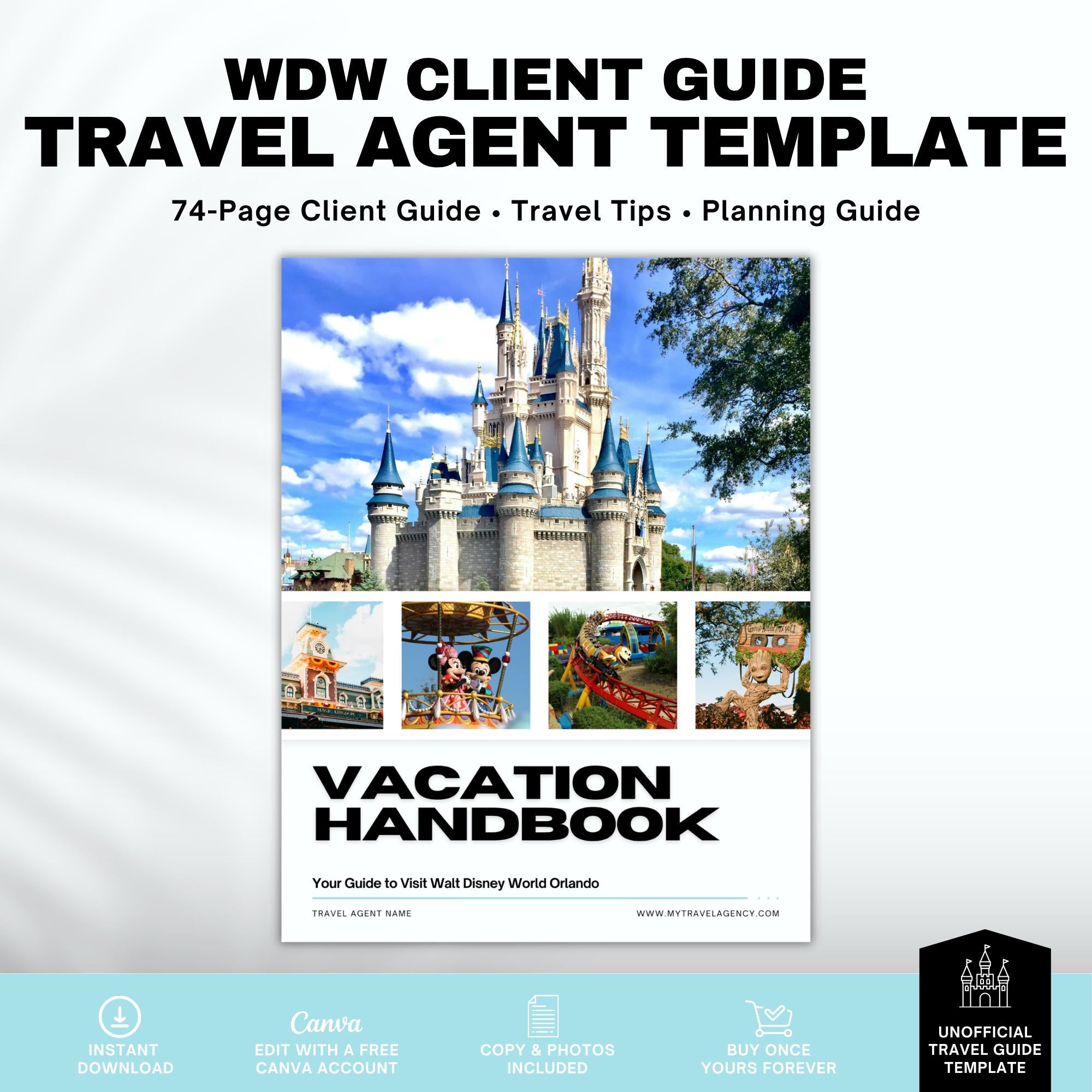 Walt Disney World 73-Page Travel Agent Vacation Guide Canva