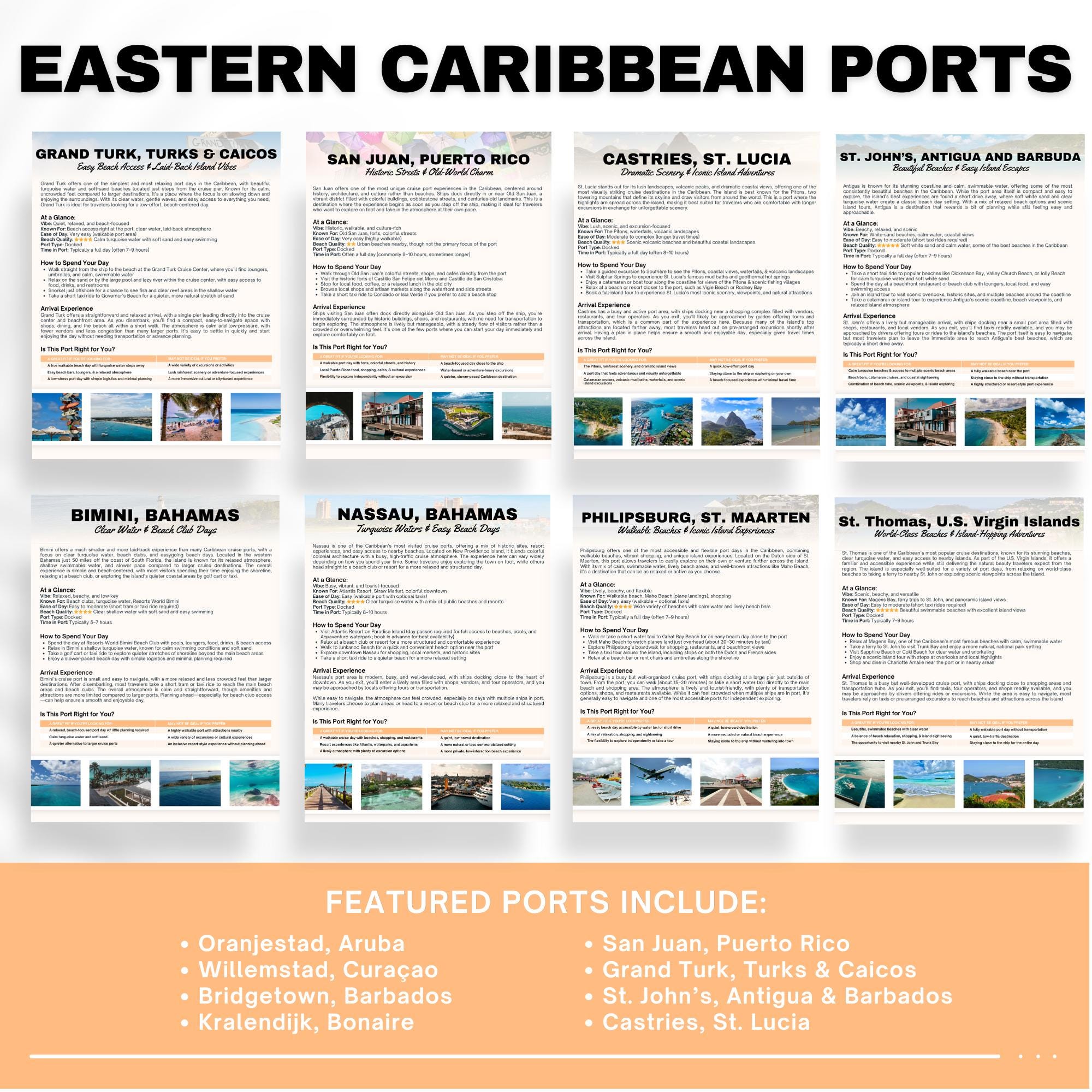 Caribbean Cruise Port Guide Bundle for Travel Agents | 25 Cruise Destinations | Western, Eastern & Southern Caribbean