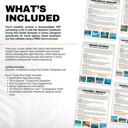Western Caribbean Cruise Port Guide Bundle for Travel Agents | 9 Cruise Destinations | Western Caribbean Cruise Guide