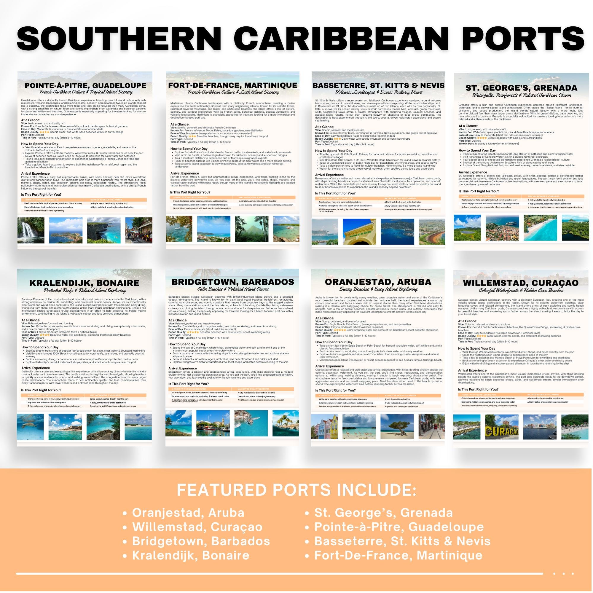 Caribbean Cruise Port Guide Bundle for Travel Agents | 25 Cruise Destinations | Western, Eastern & Southern Caribbean